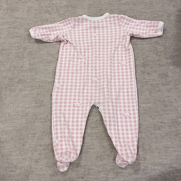 Roller Rabbit Infant Hathi Pink Gingham Footie Pajamas 3-6 Months - Picture 3 of 4